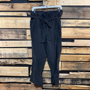 Aerie High Waisted Paper Bag Linen Lycocell Relaxed‎ Pants Size Large